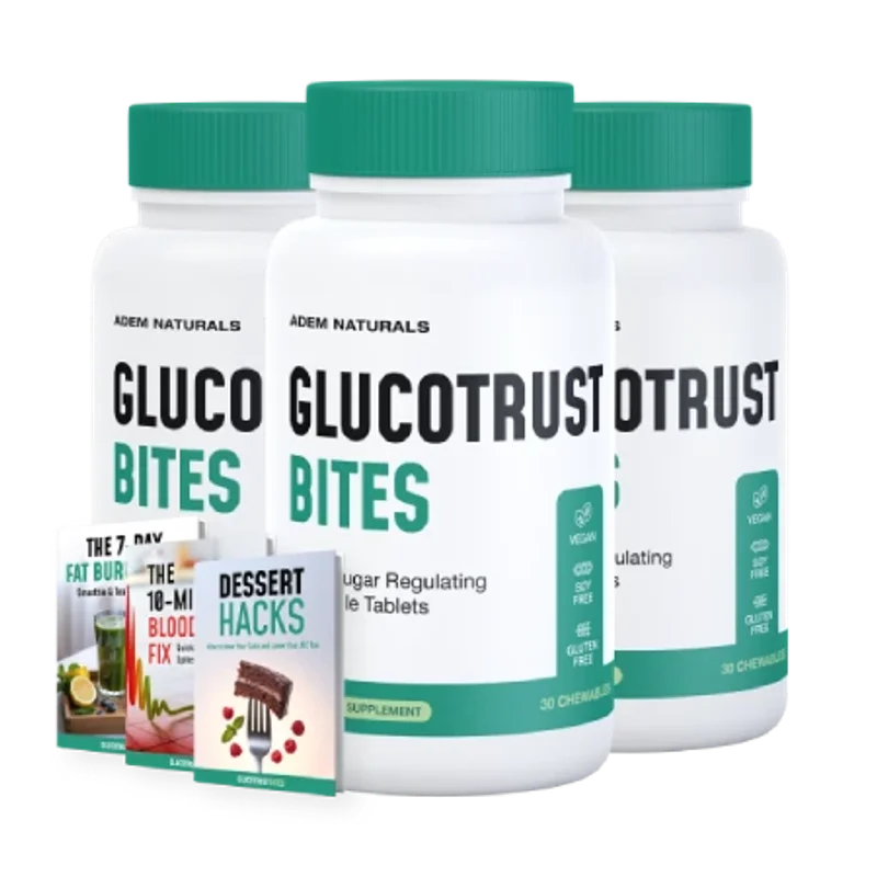 GlucoTrust Bites Blood Sugar Supplement Bottle (3 Bottle / 90 Day Pack)